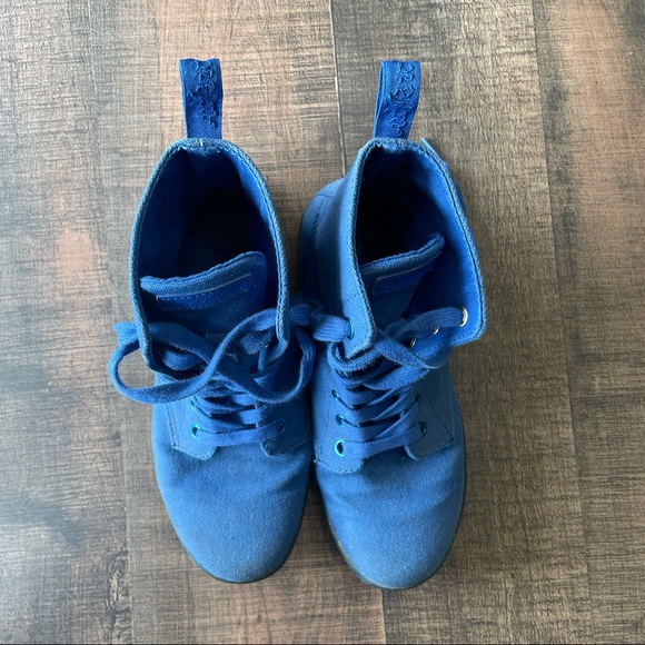 Dr. Martens Blue Canvas Boots - Picture 2 of 6
